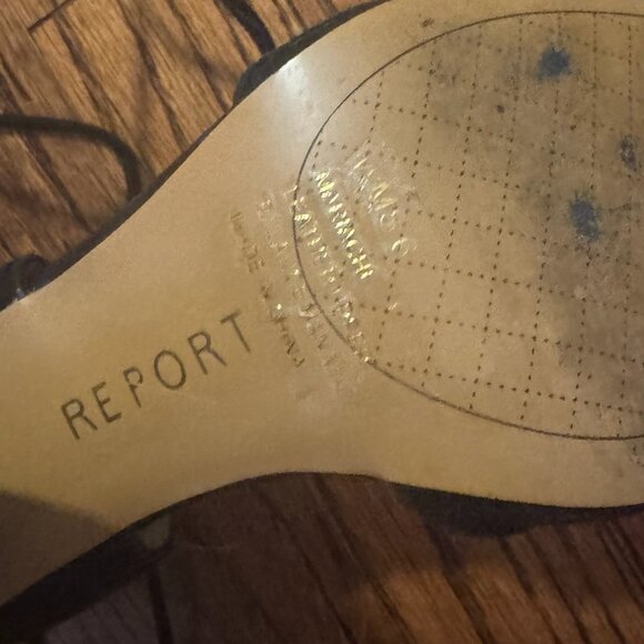 Report Mariachi Black Suede Leather Lace-Up Heels - Picture 4 of 7